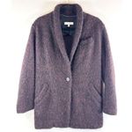 IRO Womens Blazer Burgundy Rafa One Button Oversized Alpaca Wool Jacket 36 Small Photo 1