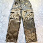Revolve NWT REMI x  Sydney Cargo Pant Dark Green Satin Utility Trousers Sz M🧡 Photo 13
