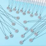 Silver Initial Crystal Pendant Necklace A Photo 2