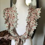 Blue taseel Floral Crochet Lace Top Red Size XS Photo 1