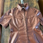 Noisy May Pushy PU Brown dress Photo 2