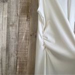 A New Day 1X Off White Sleeveless Maxi Dress with Ruched Sides & 17” Side Slit Photo 5