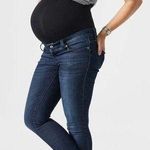 Blanqi Maternity Women’s Skinny Fit Full Belly Panel Jeans | Dark Wash | 0 Size undefined Photo 0