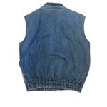 Vintage Y2K Essentials Sleeveless Denim Metal Snap Vest Unisex Medium Pockets Blue Photo 3