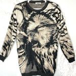 Max Mara Cashmere Blend Pullover Crewneck Sweater Beige Black Size Medium Photo 0