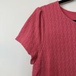 Anthropologie Maeve Women Coral Shift Dress Stretch Crew Neck Textured Design M Photo 6