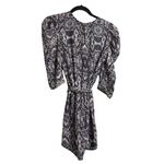 Amanda Uprichard Snakeskin Print Wrap Puffed Sleeves V-Neck Romper P (XS) / 0-2 Photo 4