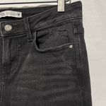 ZARA Raw Edge Step Hem Distressed Denim Skinny Jeans 8228/021 Faded Black Size 6 Photo 4
