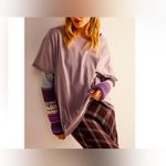 We The Free NWT Free People Nina Tee - quail orchid purple grey - XL Photo 2