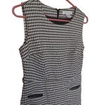 Liz Claiborne  Size 4 Houndstooth Black White Dress Sleeveless Pockets Profession Photo 1