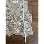 Petite Sophisticate Vintage Knit Vest Embroidered Hand Beaded Grandmacore Cottagecore Style Sz P Photo 6