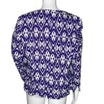 Chico's  Blazer Womens Medium Crocus Purple White Tribal Ikat Print Office‎ Casual Photo 3
