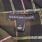 Signature Studio  Shirt Women‎ Large Green Plaid Sheer Popover Office Casual Photo 6