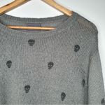 Wooden Ships  Paola Buendia Grey Mini Skull Print Sweater Size S/M Photo 3