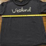 Talbots Navy Blue Weekend Embroidered Crewneck Sweater Size Medium Photo 5