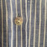 J Jill love Linen Essential Long Sleeved Button Down Blue White Shirt Sz SMALL Photo 4