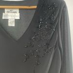 Saks 5th Avenue Vintage Cattiva x Saks Fifth Avenue V Neck Beaded Asymmetric Dress in Black Sz 8 Photo 4