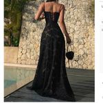 House Of CB  ‘Seren’ Black Floral Lace Back Maxi Dress NWOT size XS regular A-C Photo 2