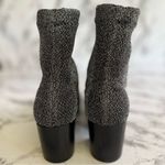 Sol Sana  Shimmer Sock Booties Black Silver Metallic 36/5.5 Glam Block Heel Chic Photo 7