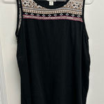 Artisan NY  Black Tank Top with Brown and White Accents Photo 0