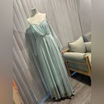 DESSY COLLECTION convertible neck long sleeve chiffon gown dress ✨ Green Size 0 Photo 4