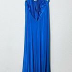 Halston Heritage Lauren Halter Jersey Gown Cerulean Blue Maxi Dress Womens 12 Photo 3