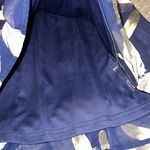 Entro  large womens feather print ruched empire waist with lavender velvet trim Photo 6