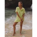 Araminta James Terry Cloth Dress Size XS Neon Green Polo Oversized Photo 2