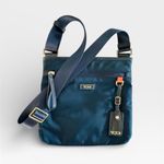 TUMI Voyageur Capri Crossbody Shoulder Bag, Navy Nylon & Gold Hardware Blue Photo 3