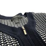 St. John  knit cardigan sweater navy and white Photo 6