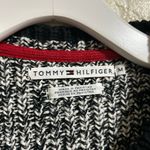 Tommy Hilfiger women’s black & white knit zip up short sleeved top size medium Photo 4