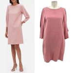 Lafayette 148 New York Pink Rosette Caddie Finesse Crepe Shift Dress Size Medium Photo 1