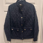 A New Day  Quilted Chore Jacket Navy Blue Full Zip Pockets Size Large Women Photo 0
