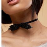 Free People Backstage Pass Bow Choker in Brown Bronze NWT Beaded Coquette Glam Photo 7