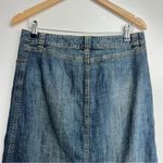 Michael Kors  Y2K Dark Wash Denim Front Pleat Midi Skirt Photo 4