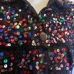 Marisol Colorful Sequin Embellished Jacket medium party holiday sparkling Black Photo 4