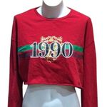 Divided H&M Women's Red Crop Top Sweatshirt 1990 Graphic Size L Photo 0
