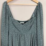Abercrombie & Fitch Floral Smocked Ruffle Mini Dress Women's Large Tall LT Green Photo 5