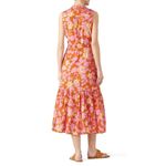 Warm Sierra Midi Dress Women's Size 3 Pink Orange Floral Ruffle Sleeveless RTR Size L Photo 1