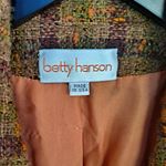 Vintage Betty Hanson Orange, Tan Purple‎ and Green Blazer Size 14 Orange Photo 2