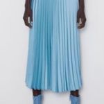 ZARA Baby Blue Pleated Midi Skirt Photo 0