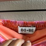 DO+BE Linen Blend Orange Pink Floral Tie Front Strapless Crop Top NWT Size S Photo 5