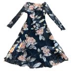 Komarov Grey Floral Print Midi Dress V Photo 8