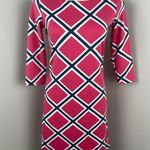 Mahi Gold Pink Blue 3/4 Sleeve Length Dress Vacation Beach Resortwear Small Photo 0