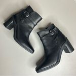 Naturalizer Aimee Black Leather Block Heel Bootie Boot Zip Up Side Size 7.5 NEW Photo 0
