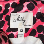 Milly Pink Black Cheetah Leopard Animal Print Pattern Cotton Mini Shift Dress 12 Photo 1