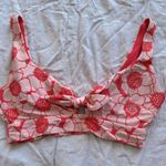 Aerie  Scoop Floral Printed Tie Front Bikini Top Size Small Photo 0
