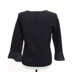 Ann Taylor EUC Black Knit Solid Sweater Wrist Length Sleeves Bell Cuffs Photo 2