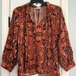 Dress Forum Los Angeles Paisley Floral Tie Front Tropical Top Boho Peasant S Photo 0