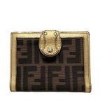 Fendi Zucca Gold Compact Wallet with Marks Photo 0